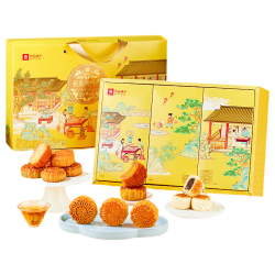 良品铺子 良辰风吟月月饼礼盒 流心奶黄多口味 510g【10味17枚】