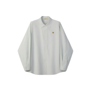 PLUS会员：William fox&sons 小狐狸刺绣 休闲通勤复古细条长袖衬衫