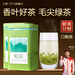 刀蔓 养生茶饮绿茶新茶茶叶雨前春茶2026炒青绿茶叶毛茶尖叶口粮茶 200g*2罐