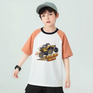 班尼路 JUNIOR 班尼路机男童越野纯棉插肩撞色舒适透气凉爽亲肤运动儿童T恤短袖