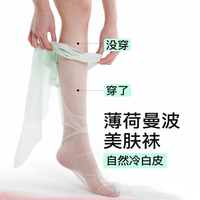 莫代尔 0D超薄防勾丝连裤袜 绿色