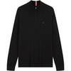 TOMMY HILFIGER 纯棉半拉链绞花针织衫