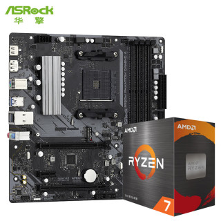 华擎 B550M Phantom Gaming 4主板+ 5700X  主板CPU套装