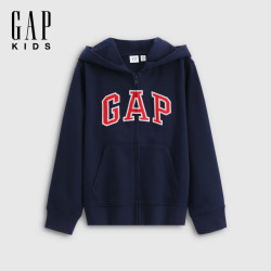 Gap 撞色logo抓绒圆领卫衣