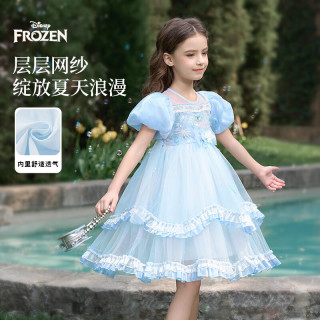 迪士尼 女童艾莎公主连衣裙子夏季2026新款洋气洛丽塔儿童生日礼服蓬蓬裙