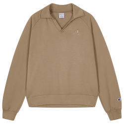 Champion 女士加绒POLO领短款卫衣