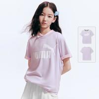 PUMA 男女中大童短袖T恤儿童 夏季休闲圆领印花T恤简约舒适童装衣服