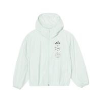 adidas 女中大童简约舒适透气运动休闲连帽夹克外套