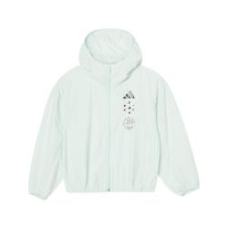 adidas 女中大童简约舒适透气运动休闲连帽夹克外套