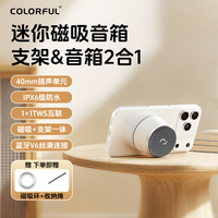 七彩虹 蓝牙磁吸无线音箱支架户外便携音响低音炮浴室防水洗澡专用