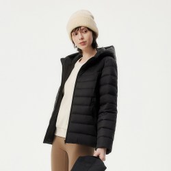 坦博尔 轻薄羽绒服女短款秋季新品连帽基础百搭保暖外套薄款便携