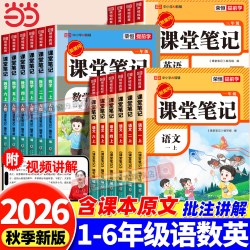 2025秋 课堂笔记语文英语数学上册人教版小学语文课堂笔记四上随堂笔记教材全解提分笔记状元笔记