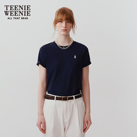 TEENIE WEENIE 小熊短袖T恤女2025年夏季新款休闲白小T多巴胺清新打底上衣