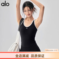 Alo yoga 瑜伽一体式运动背心防震美背瑜伽服内衣外穿显瘦跑步训练上衣女 黑拼白 M