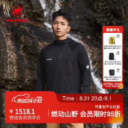 MAMMUT Aenergy Light男士户外登山吸湿排汗透气中层夹克 黑色 M