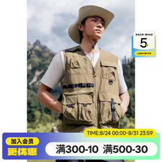 迪卡侬 男士马甲NH500休闲徒步坎肩背心外穿男马夹背心外套 卡其色 XL