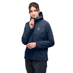HAGLÖFS 女子冲锋衣防风户外服装透气运动外套登山徒步 Tarn Blue XS