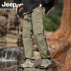 JEEP SPIRIT 冲锋裤户外新款休闲裤男裤防水登山裤工装裤子K19 军绿色 XL