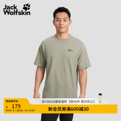 Jack Wolfskin jackWolfskin狼爪新款FERNWEH男款户外休闲徒步纯棉印花T恤A65679 青石色/40