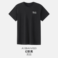 骆驼 速干T恤女春夏款2025新款户外跑步运动吸湿透气圆领纯色短袖 幻影黑，男，A15BAVV02