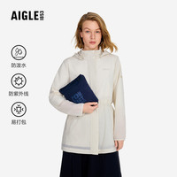 AIGLE 轻量夹克春夏WR防泼水UVC防晒衣户外中长款 轻淡绿色 AW812 38 (16