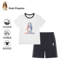 暇步士 童装儿童运动套装夏季新款男童圆领短袖t恤女大童宽松短裤