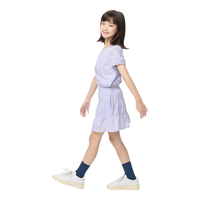 优衣库 女童针织拼接刺绣迷你裙裤 浅紫色 110cm