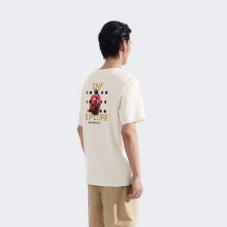 北面 男女同款短袖T恤纯棉运动透气户外夏新款8DBZ 沙丘白/QLI 2XL
