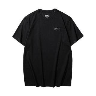 jackWolfskin狼爪ESSENTIAL户外运动徒步休闲速干短袖T恤5822212 黑色/6000 L
