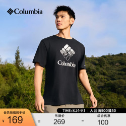 Columbia 户外26春夏新品男女时尚圆领短袖运动T恤AE2362 011 黑色 M  (