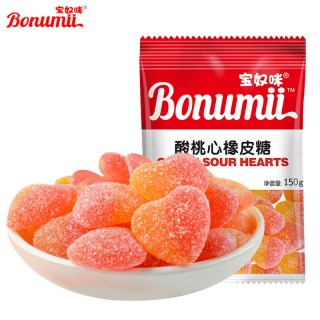 宝奴咪Bonumii 酸砂桃心 150g 水果软糖 QQ糖