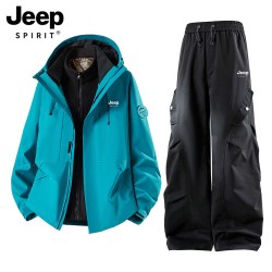 JEEP SPIRIT 吉普冲锋衣套装男三合一2026新款户外登山运动团购定制滑雪一整套