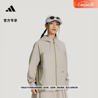 adidas 拒水户外运动软壳连帽夹克外套女秋季阿迪达斯山川里TERREX   奇迹矾土棕   M