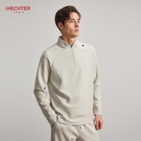 HECHTER 赫仕特拉链结构半高领卫衣春秋运动休闲男 浅灰绿TT32304A L