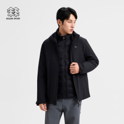 KOLON SPORT 户外冲锋衣 男士KUTITECH羽绒三合一徒步外套