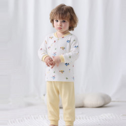 丽婴房 婴幼儿开襟家居服套装 小童秋衣秋裤套装（3款可选）