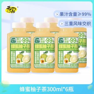 天喔 茶庄 升级版蜂蜜 99%柚子茶 300ml×6瓶 果味茶饮料
