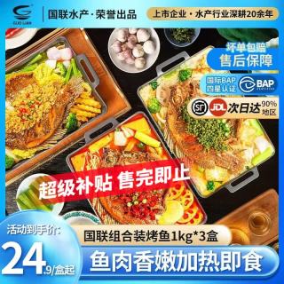 小霸龙 国联烤鱼 青花椒+麻辣+蒜香 1kg 各1盒
