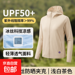 夏季防晒服冰丝凉感外套 女款/浅白茶  3XL 
