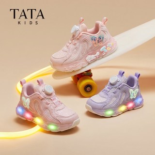 TATA他她童鞋女童闪灯运动鞋2026秋季新款小女孩休闲鞋儿童发光鞋