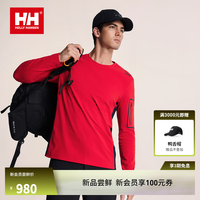 海丽汉森hh26秋Sailing Heritage 速干袖袋圆领长袖T恤 红色 L