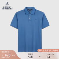Brooks Brothers BrooksBrothers）[100%棉]男士夏季新品镶边翻领短袖Polo衫 4002-深绿蓝色 XL