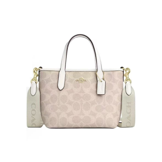 COACH City 23经典老花按扣托特包Tote包购物袋皮革单肩包小号女款