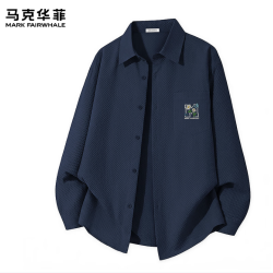马克华菲 男士泡泡纱长袖衬衫