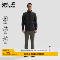 Jack Wolfskin jackWolfskin狼爪WHIRLWIND防风立领软壳夹克秋季新款A62521A 黑色/6000（新老logo随机发货） 内里微绒 L