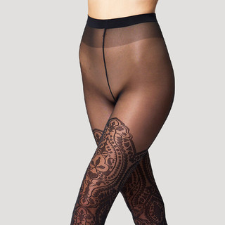 Wolford Ornamental 20D微透连裤袜 黑色 XS