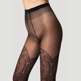 Wolford Ornamental 20D微透连裤袜 黑色 XS