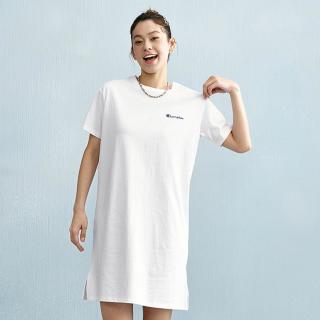 Champion 春夏女士刺绣草写logo短袖连衣裙T恤裙运动裙