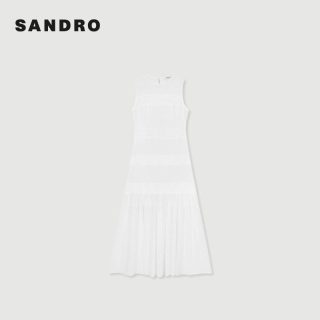 移动端：Sandro 女装法式海边丁达尔层叠蛋糕长裙