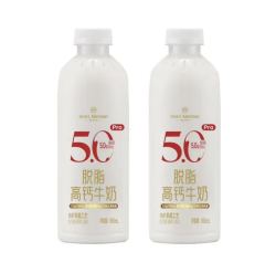 1号会员店 5.0蛋白PRO脱脂高钙牛奶  950ml*2 瓶